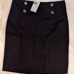 Max Studio Vintage Black skirt with back slit and 4 button front
